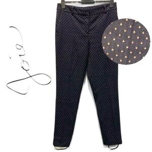 JOIE Black Polka Dot Straight Leg Stirrups Pants Medium​​​​